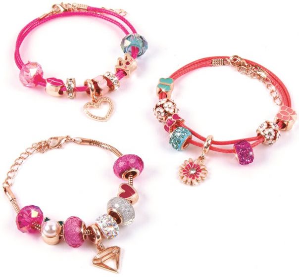 Make it Real Halo Charms Bracelets Think Pink - 3 armband för mix och match med pärlor och hängsmycken