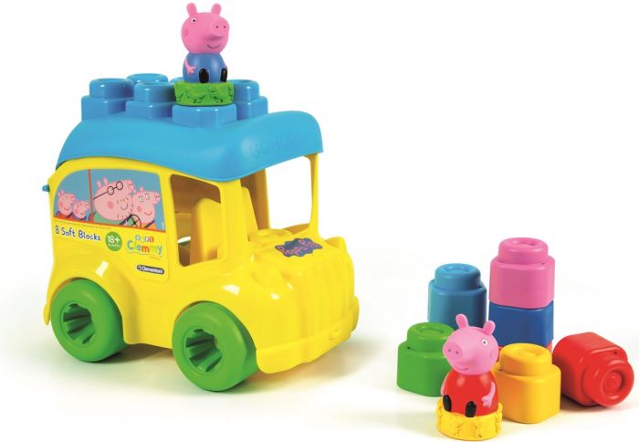 Peppa Gris aktivitetsleke - buss med 2 figurer og klosser