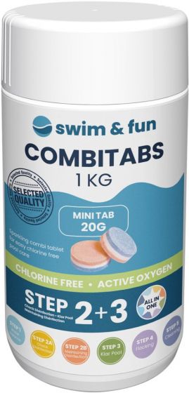 Swim & Fun CombiTabs 20g - Klorfri desinfisering av bassengvann - 1 kg