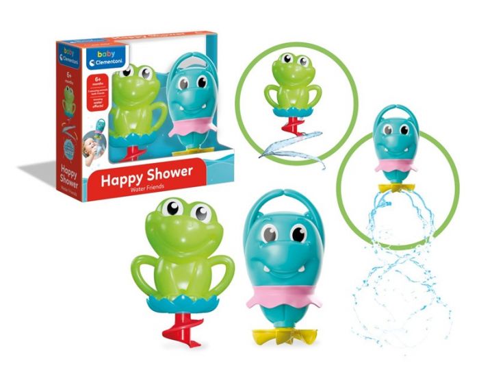 Clementoni Baby Happy Shower Water Friends - badeleker flodhest og frosk