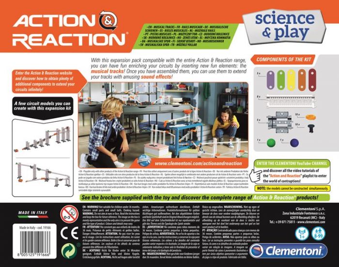 Clementoni Action and Reaction Musical Tracks - påbyggingssett til kulebane - lydspor