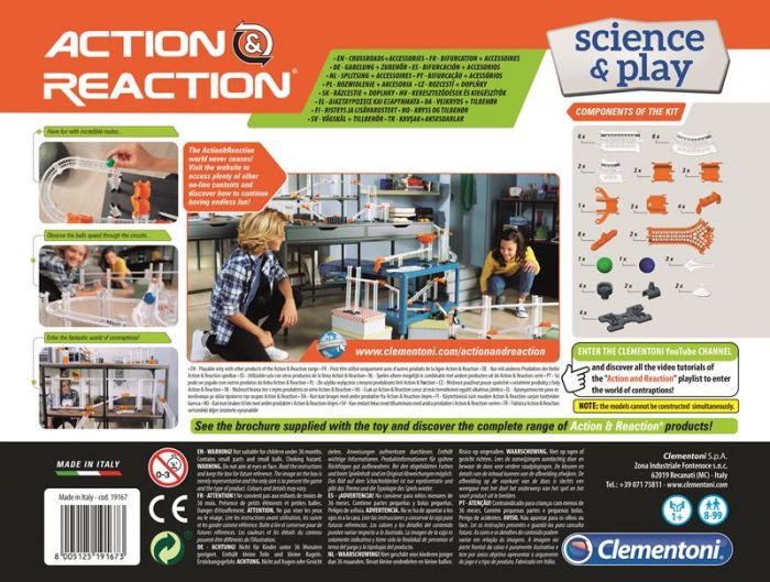 Clementoni Action and Reaction - Expansionsset till kulbana - Bandelar, plattform och bankopplingar