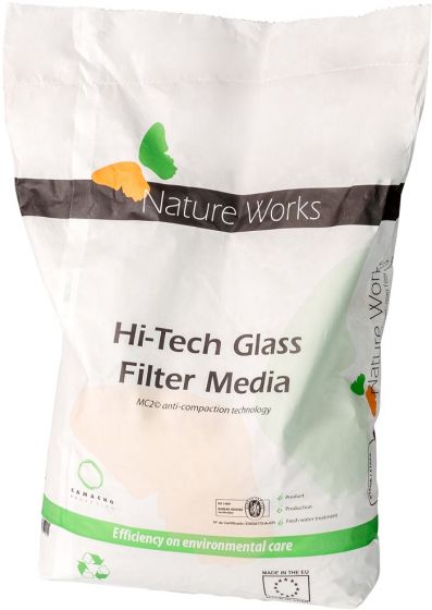Swim & Fun Nature Works Hi-Tech Glass Filter Media 20 kg - filtermedier med rent resirkulert glass for vannfiltrering