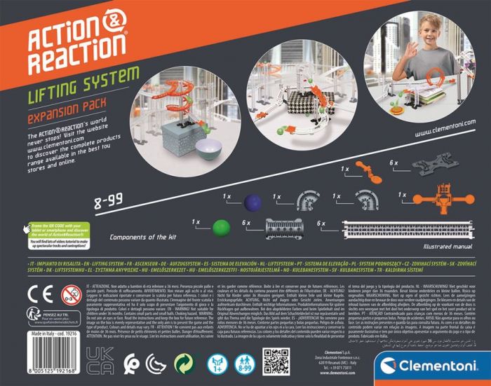 Clementoni Action and Reaction - påbyggingssett til kulebane - heissystem