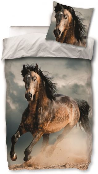 Hest sengesett i bomull - 140x200 cm - norsk størrelse