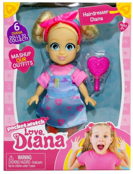 Love Diana Hairdresser Diana - frisørdukke med bevegelige ledd - 15 cm