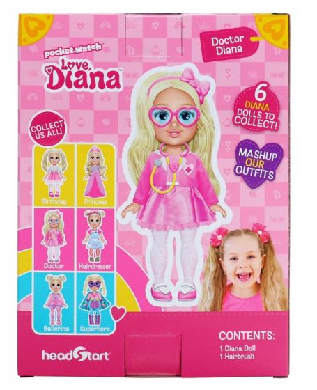 Love Diana Doctor Diana - doktordukke med bevegelige ledd - 15cm