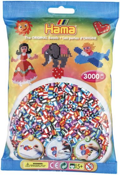 Hama Midi 3000 pärlor- randiga mix 90