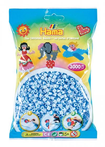 Hama Midi 3000 perler - pastell isblå