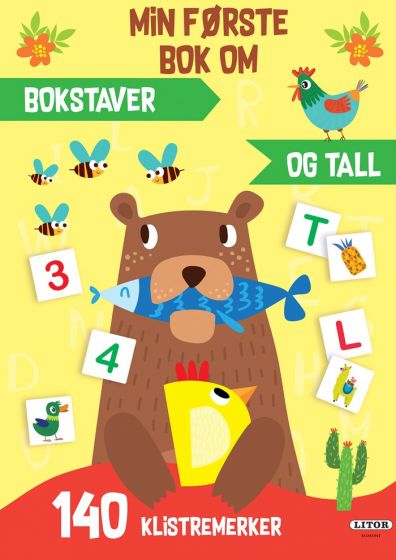 Litor Min første bok om bokstaver og tall - aktivitetsbok med klistremerker - bjørn