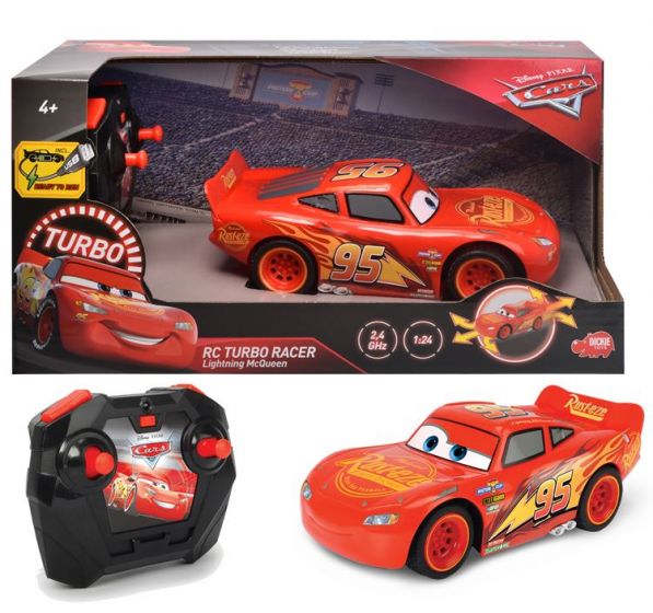 Disney Cars RC Turbo Racer Lightning McQueen - radiostyrt bil - 2,4 GHz - 17 cm