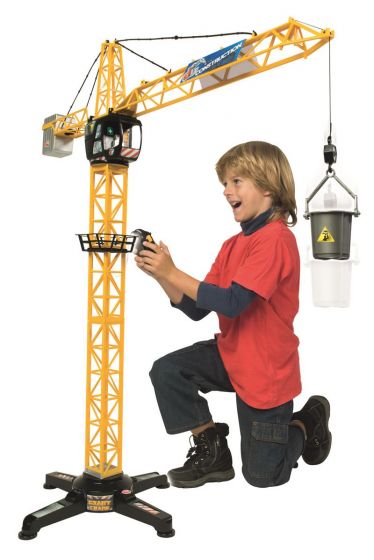 Dickie Toys Ledningsstyrt kran - 100 cm - stor heisekran med førerhus som roterer 360 grader
