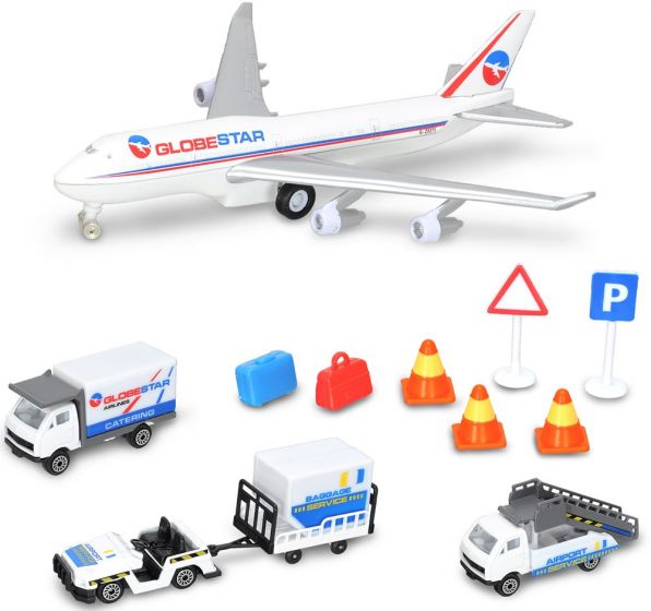 Dickie Toys flyplass lekesett - med fly, kjøretøy og tilbehør - 13 deler