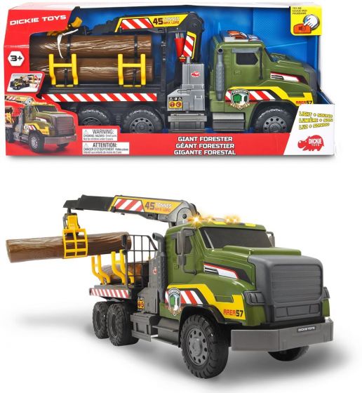 Dicke Toys tømmerbil med kran og tømmerstokker - 53 cm