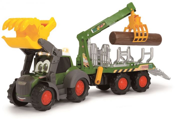 Dickie Toys Happy Fendti traktor med timmervagn - ljud- och ljuseffekter
