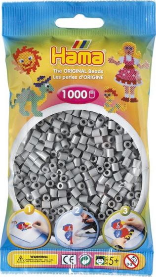 Hama Midi 1000 perler - grå