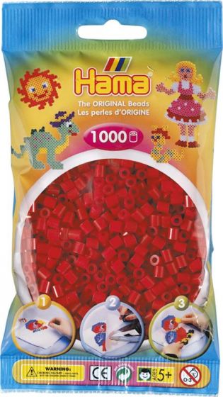 Hama Midi 1000 perler - rød