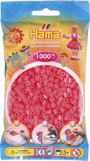 Hama Midi 1000 perler - varm pink