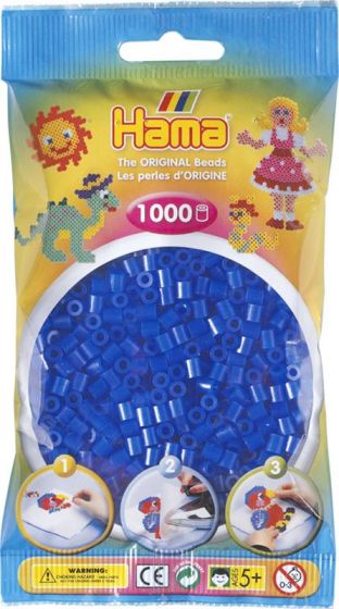 Hama Midi 1000 perler - neon blå