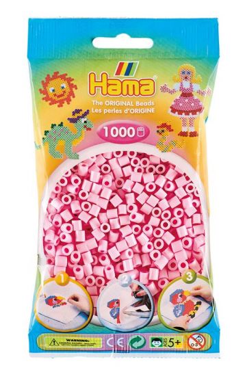 Hama Midi 1000 pärlor - ljus pastell rosa