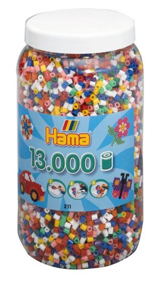 Hama Midi hvit boks - 13 000 Midi perler - fargemix 00 standard