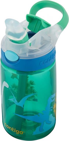Contigo Gizmo Flip 420 ml drikkeflaske - grønn med dinosaurer