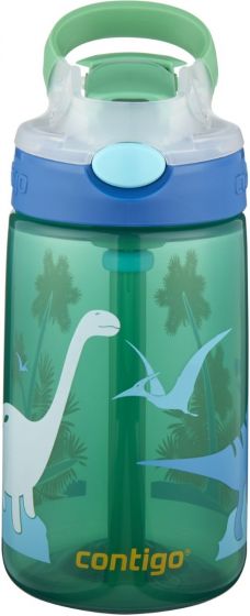 Contigo Gizmo Flip 420 ml drikkeflaske - grønn med dinosaurer