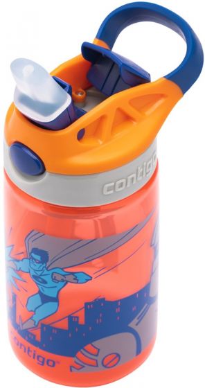 Contigo Gizmo Flip 420 ml drikkeflaske - oransje med superhelt