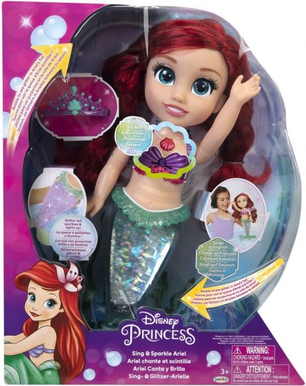 Disney Princess Sing and Sparkle Ariel - den lilla sjöjungfru-docka med ljus och musik - 38 cm