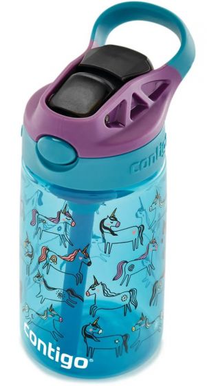 Contigo Kids cleanable drikkeflaske 420 ml med autospout-teknologi - Enhjørninger