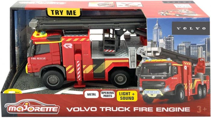 Majorette Volvo brannbil med lys og lyd - 19 cm lang