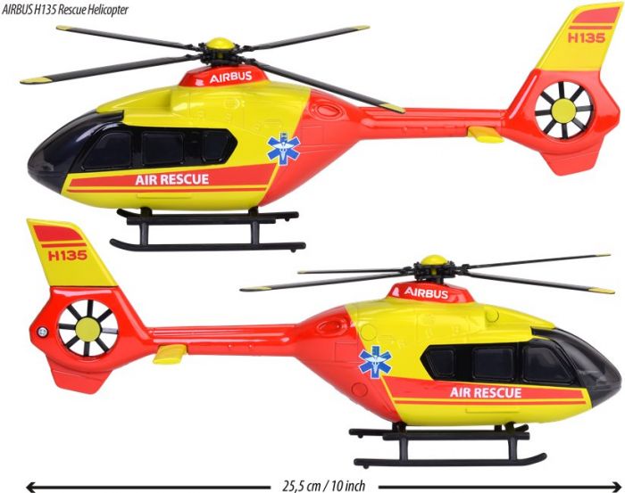 Majorette Airbus H135 räddningshelikopter med ljus och ljud - 25 cm lång