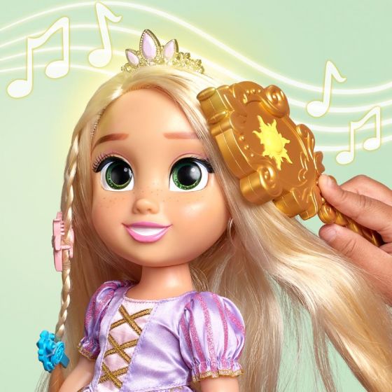 Disney Princess Magic in Motion Rapunzel dukke med musikk og lysende hår - 38 cm