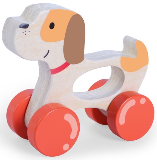 EduFun lekesett i tre - 3 deler - lekehund med hjul, stabletårn og kulebane