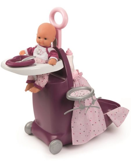 Smoby Baby Nurse 3-i-1 - dukkeseng, dukkestol og oppbevaring