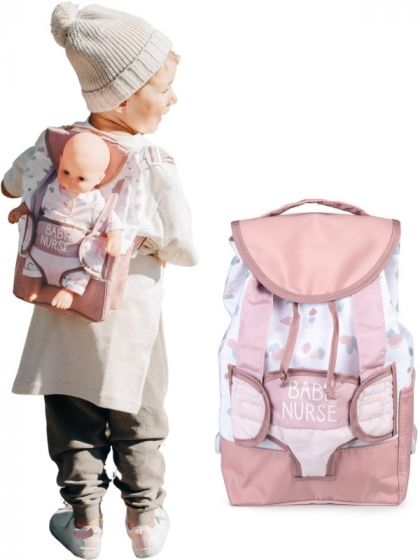 Smoby Baby Nurse ryggsäck med dockhållare för dockor upp till 42 cm
