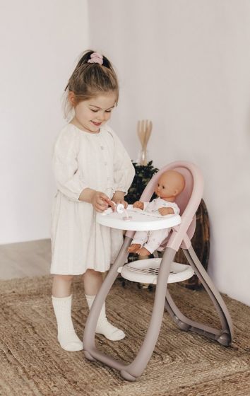 Smoby Baby Nurse dukkestol med tallerken og ske - passer dukker op til 42 cm