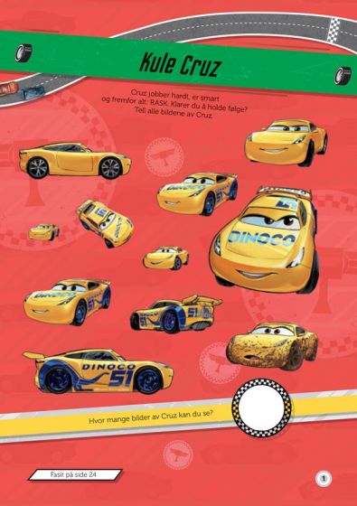 Disney Cars 3 aktivitetsbok med klistremerker - Pixar Biler
