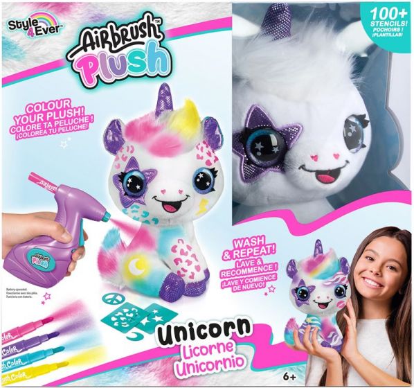 Style 4 Ever Airbrush Plush Unicorn - Sett farge på enhjørning-bamsen med airbrush-spray