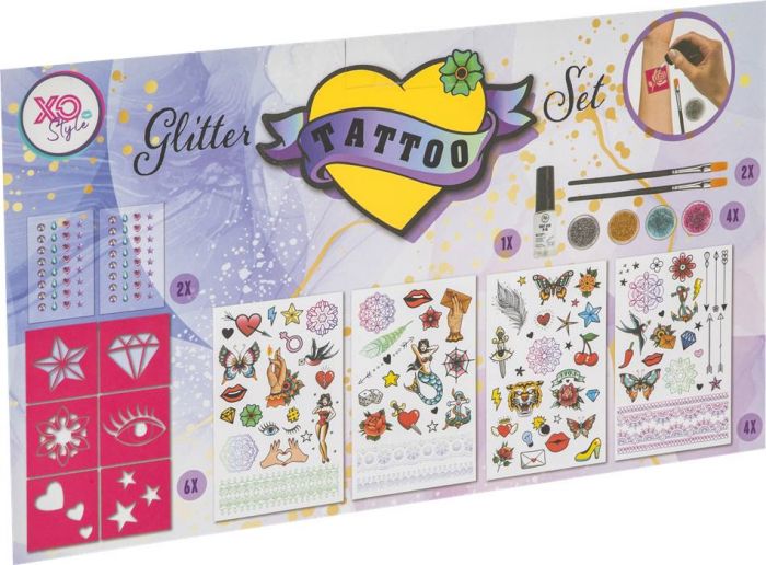 Glitter Tattoo Set - tatoveringssett med glitter og edelsteiner