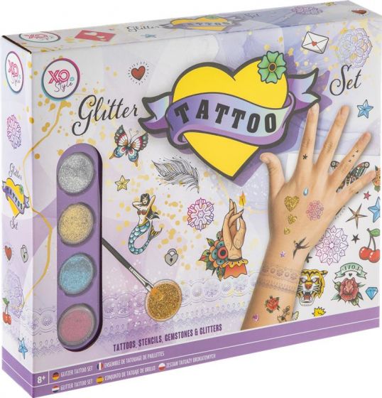 Glitter Tattoo Set - tatoveringssett med glitter og edelsteiner