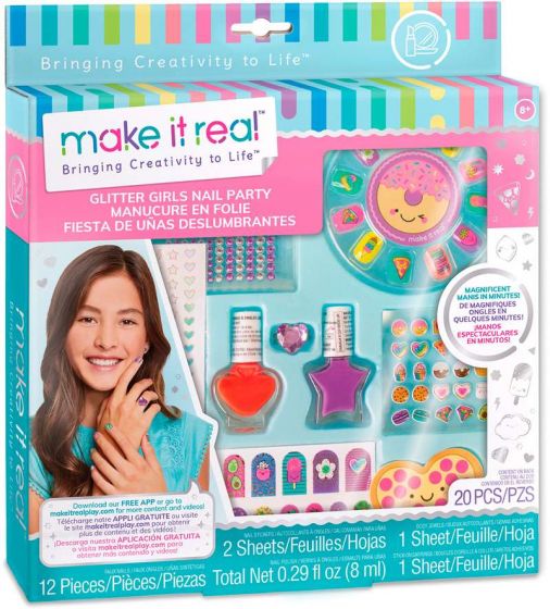 Make it Real Glitter Girls Nail Party - løsnegler, neglelakk og klistremerker for perfekt manikyr