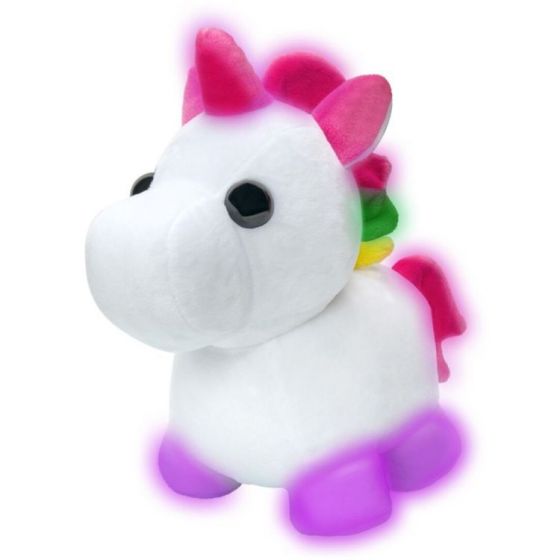 Roblox Adopt Me Mega Neon Unicorn - kosebamse med lys - 30 cm