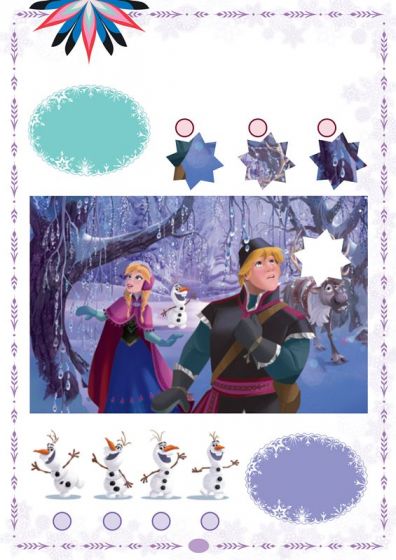 Disney Frozen aktivitetsbok med oppgaver, fargelegging og klistremerker - pusle, tegn og klipp ut