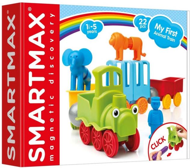 SmartMax My First Animal Train - magnetlekesett med dyr og tog - 22 deler