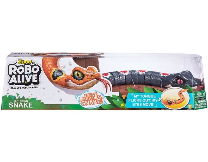Zuru Robo Alive Slithering Snake - interaktiv slange med bevegelser - grå