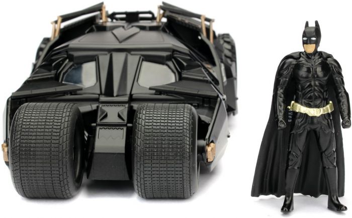 Batman The Dark Knight Batmobile 1:24 die-cast metallbil med figur - lengde bil 20 cm