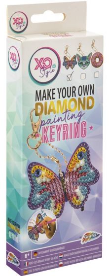 Grafix Diamond Painting nyckelring med diamantmålning - fjäril