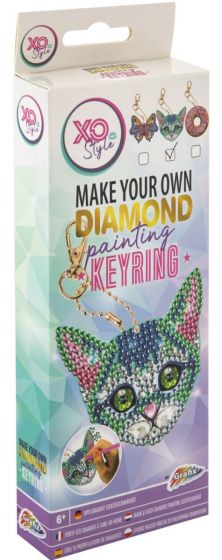 Grafix Diamond Painting nøkkelring med perlekunst - Katt