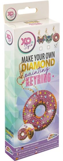 Grafix Diamond Painting nøkkelring med perlekunst - Doughnut